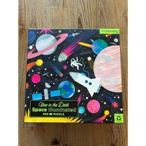 Mudpuppy Glow in the Dark Space Illuminated 500 Piece Puzzle Kids Cosmos 20x20